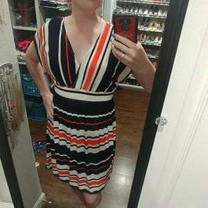 Blue orange and white dress